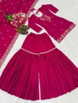 DESIGNER VICHITRA BEADS HAND WORK TOP SHARARA WITH DUPATTA FESTIVE WEAR WHOLESALE PRICE ETHNIC GARMENT (2)