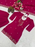 DESIGNER VICHITRA BEADS HAND WORK TOP SHARARA WITH DUPATTA FESTIVE WEAR WHOLESALE PRICE ETHNIC GARMENT (2)