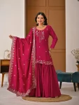 DESIGNER VICHITRA BEADS HAND WORK TOP SHARARA WITH DUPATTA FESTIVE WEAR WHOLESALE PRICE ETHNIC GARMENT (2)