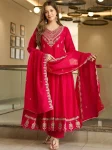 DESIGNER VICHITRA EMBROIDERED WORK ANARKALI BOTTOM WITH DUPATTA FESTIVE WEAR WHOLESALE PRICE ETHNIC GARMENT (3)