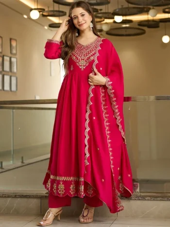DESIGNER VICHITRA EMBROIDERED WORK ANARKALI BOTTOM WITH DUPATTA RANI
