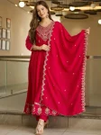 DESIGNER VICHITRA EMBROIDERED WORK ANARKALI BOTTOM WITH DUPATTA FESTIVE WEAR WHOLESALE PRICE ETHNIC GARMENT (3)
