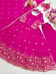 DESIGNER VICHITRA SILK EMBROIDERY 5 MM SEQUENCE WORK GOWN BOTTOM WITH DUPATTA WEDDING WEAR WHOLESALE PRICE ETHNIC GARMENT (7)