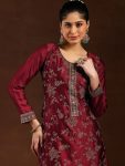 DESIGNER VICHITRA SILK SEQUENCE EMBROIDERY WORK TOP BOTTOM WITH DUPATTA FESTIVE WEAR WHOLESALE PRICE ETHNIC GARMENT (4)