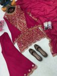 DESIGNER VICHITRA SILK SEQUENCE & ZARI & THREAD EMBROIDERY WORK TOP PALAZZO WITH DUPATTA FESTIVE WEAR WHOLESALE PRICE ETHNIC GARMENT (3)