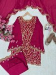 DESIGNER VICHITRA SILK SEQUENCE & ZARI & THREAD EMBROIDERY WORK TOP PALAZZO WITH DUPATTA FESTIVE WEAR WHOLESALE PRICE ETHNIC GARMENT (3)