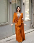 FANCY AIR TEX CHINON SEQUENCE EMBROIDERED WORK WITH KODI LATKAN WORK TOP BLOUSE WITH PALAZZO FESTIVE WEAR WHOLESALE PRICE ETHNIC GARMENT (2)