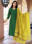 FANCY ART SILK WEAVING WORK TOP BOTTOM WITH DUPATTA GREEN