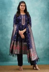 FANCY ART SILK WOVEN WORK TOP BOTTOM WITH DUPATTA FESTIVE WEAR WHOLESALE PRICE ETHNIC GARMENT (1)