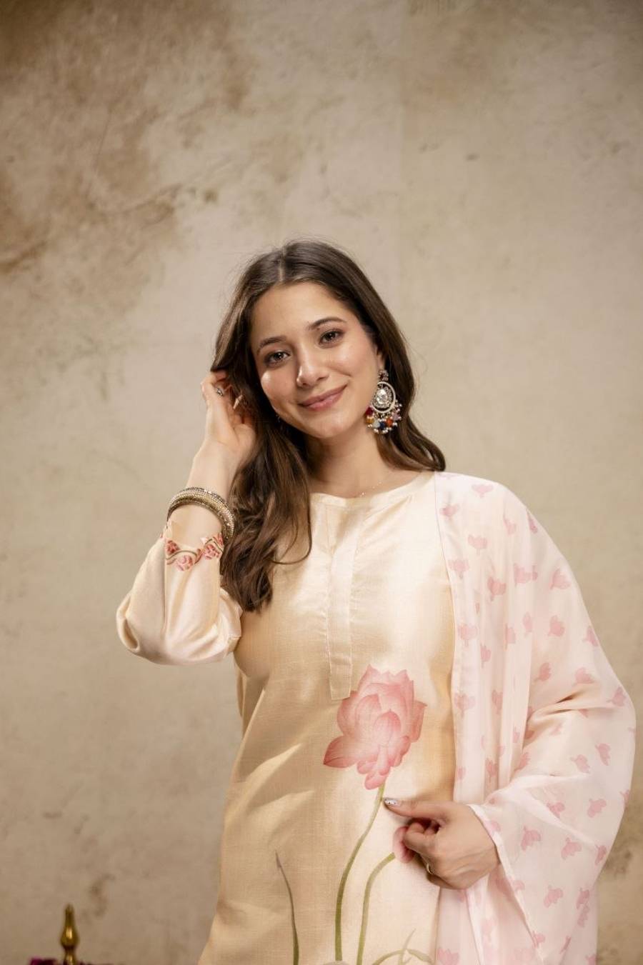 FANCY ASSAM SILK FLORAL PRINT WORKTOP BOTTOM WITH DUPATTA FESTIVE WEAR WHOLESALE PRICE ETHNIC GARMENT (6)
