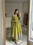 FANCY CHINON SILK EMBROIDERY CODING DORI AND SEQUENCE WORK GOWN BOTTOM WITH DUPATTA FESTIVE WEAR WHOLESALE PRICE ETHNIC GARMENT (2)