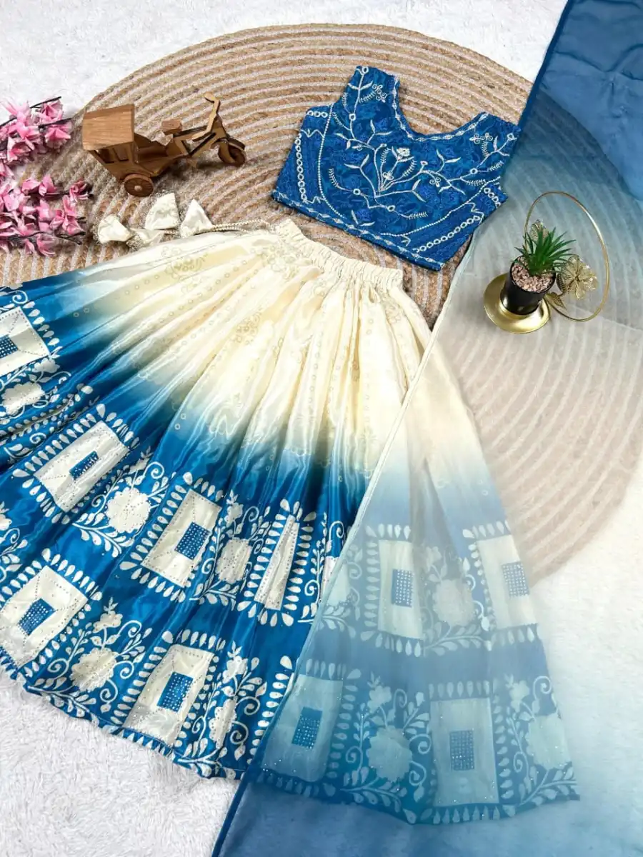 FANCY CHINON SILK EMBROIDERY WORK LEHENGA CHOLI WITH DUPATTA FESTIVE WEAR WHOLESALE PRICE ETHNIC GARMENT (6)
