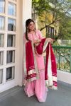 FANCY CHINON SILK SEQUENCE AND MULTI ZARI THREAD EMBROIDERY WORK TOP PALAZZO WITH DUPATTA FESTIVE WEAR WHOLESALE PRICE ETHNIC GARMENT (8)