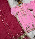 FANCY CHINON SILK SEQUENCE AND MULTI ZARI THREAD EMBROIDERY WORK TOP PALAZZO WITH DUPATTA FESTIVE WEAR WHOLESALE PRICE ETHNIC GARMENT (8)