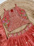 FANCY CHINON SILK SEQUENCE EMBROIDERY WORK KID’S LEHENGA CHOLI WITH DUPATTA FESTIVE WEAR WHOLESALE PRICE ETHNIC GARMENT (3)