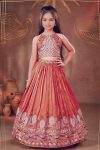 FANCY CHINON SILK SEQUENCE EMBROIDERY WORK KID’S LEHENGA CHOLI WITH DUPATTA FESTIVE WEAR WHOLESALE PRICE ETHNIC GARMENT (3)
