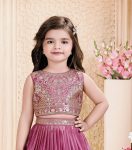 FANCY CHINON SILK SEQUENCE EMBROIDERY WORK KID’S LEHENGA CHOLI WITH DUPATTA WEDDING WEAR WHOLESALE PRICE ETHNIC GARMENT (5)