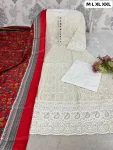 FANCY COTTON CHIKANKARI WORK TOP BOTTOM WITH DUPATTA FESTIVE WEAR WHOLESALE PRICE ETHNIC GARMENT (18)