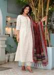 FANCY COTTON CHIKANKARI WORK TOP BOTTOM WITH DUPATTA FESTIVE WEAR WHOLESALE PRICE ETHNIC GARMENT (18)