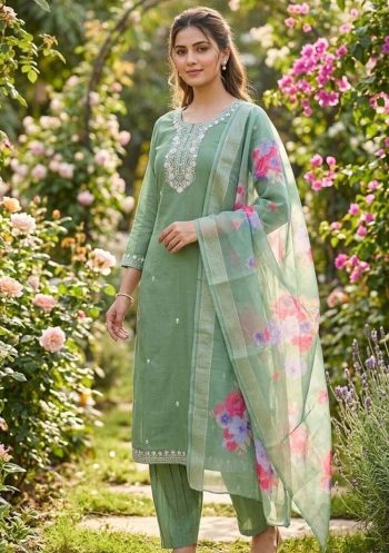 FANCY COTTON EMBROIDERY WORK TOP BOTTOM WITH DUPATTA PISTA