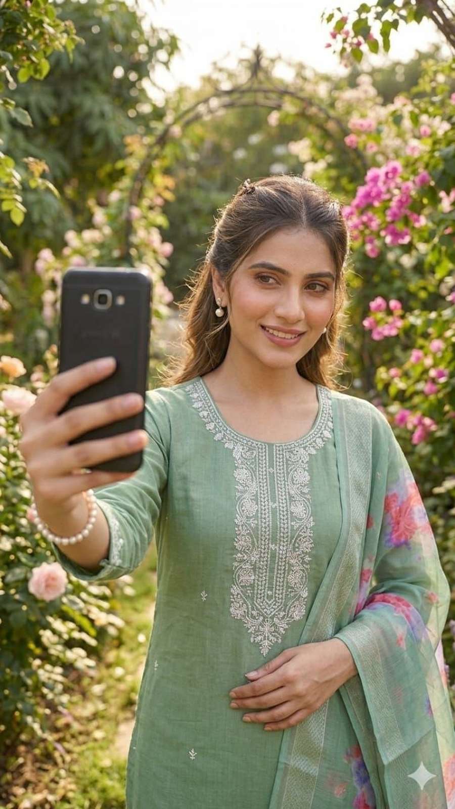 FANCY COTTON EMBROIDERY WORK TOP BOTTOM WITH DUPATTA FESTIVE WEAR WHOLESALE PRICE ETHNIC GARMENT (9)