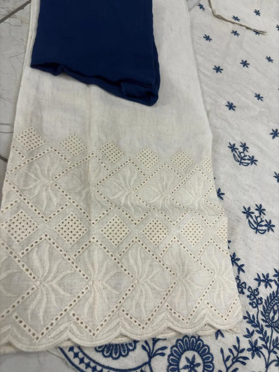 FANCY COTTON FLEX FLORAL AND BORDER EMBROIDERY WORK TOP PALAZZO WITH DUPATTA FESTIVE WEAR WHOLESALE PRICE ETHNIC GARMENT (4)