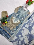 FANCY COTTON PRINT WITH EMBROIDERY SEQUENCE WORK TOP BOTTOM WITH DUPATTA DAILY WEAR WHOLESALE PRICE ETHNIC GARMENT (5)