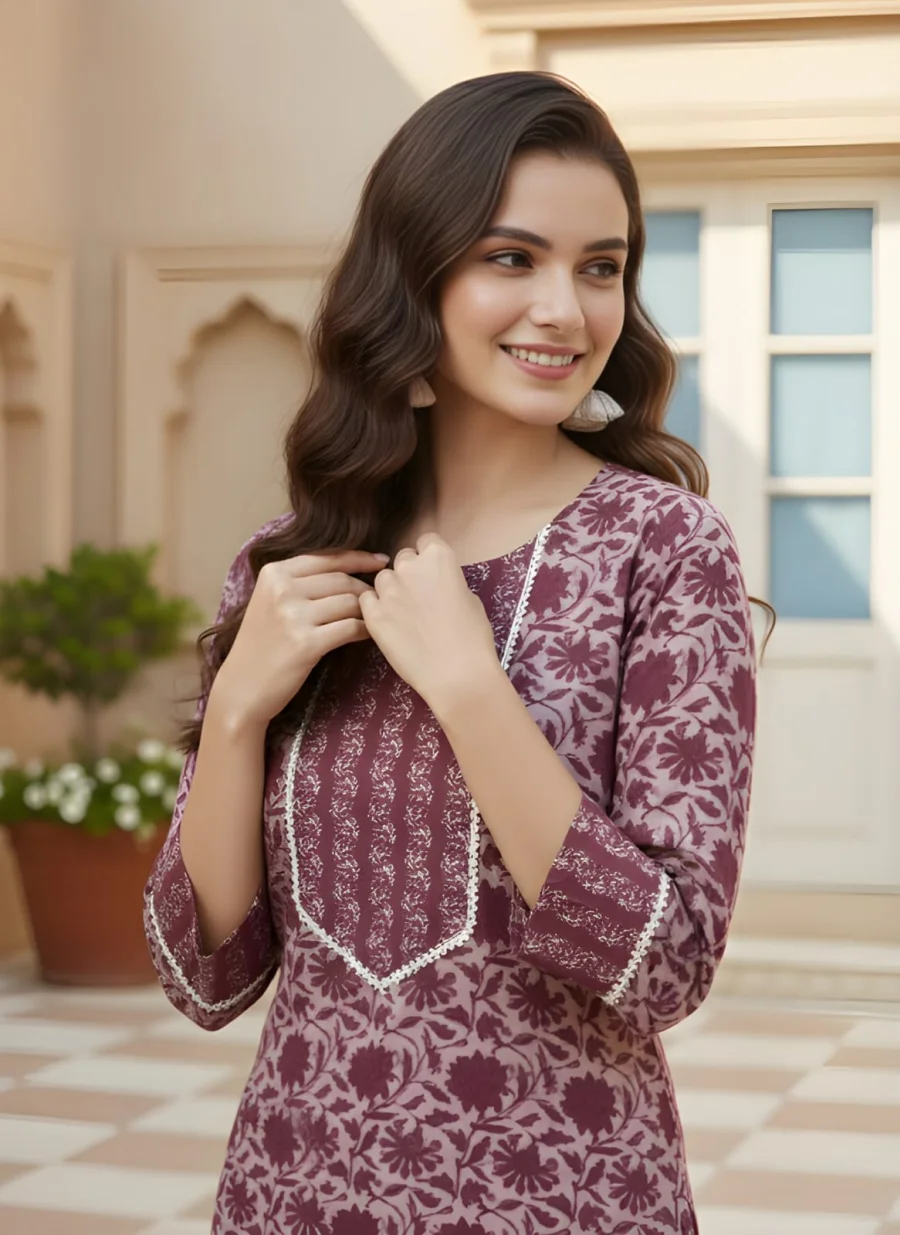 FANCY COTTON PRINTED WORK TOP PENT SET DAILY WEAR WHOLESALE PRICE ETHNIC GARMENT (4)