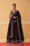 FANCY CREPE SILK SEQUENCE , DORI & ZARI WORK LEHENGA CHOLI WITH DUPATTA WEDDING WEAR WHOLESALE PRICE ETHNIC GARMENT (2)