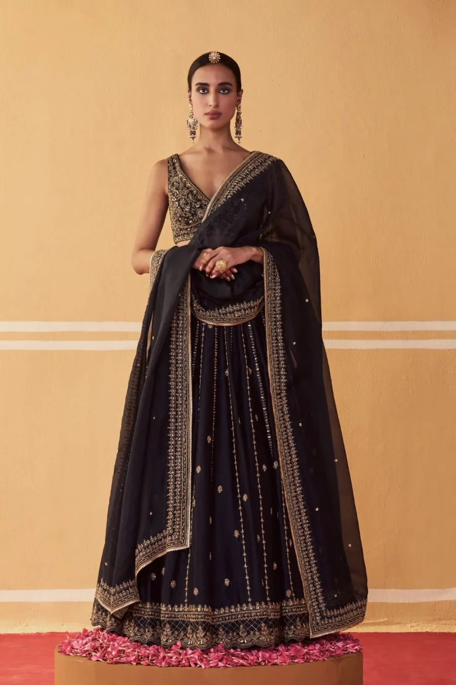 FANCY CREPE SILK SEQUENCE , DORI & ZARI WORK LEHENGA CHOLI WITH DUPATTA WEDDING WEAR WHOLESALE PRICE ETHNIC GARMENT (2)