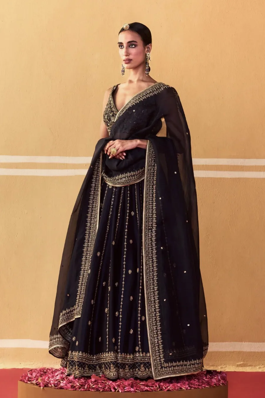 FANCY CREPE SILK SEQUENCE , DORI & ZARI WORK LEHENGA CHOLI WITH DUPATTA WEDDING WEAR WHOLESALE PRICE ETHNIC GARMENT (4)