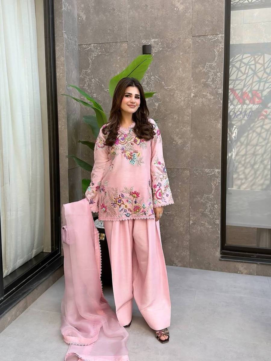FANCY CREPE SILK SEQUENCE EMBROIDERY WITH BORDER LACE WORK TOP PATIYALA WITH DUPATTA FESTIVE WEAR WHOLESALE PRICE ETHNIC GARMENT (3)