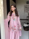 FANCY CREPE SILK SEQUENCE EMBROIDERY WITH BORDER LACE WORK TOP PATIYALA WITH DUPATTA FESTIVE WEAR WHOLESALE PRICE ETHNIC GARMENT (2)