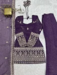 FANCY CRUNCHY SILK EMBROIDERY SEQUENCE AND JARI WORK TOP PALAZZO WITH DUPATTA FESTIVE WEAR WHOLESALE PRICE ETHNIC GARMENT (2)