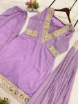 FANCY GEORGETTE CODING WITH REAL MIRROR EMBROIDERY WORK TOP TUBE BLOUSE WITH PALAZZO WITH DUPATTA PARTY WEAR WHOLESALE PRICE ETHNIC GARMENT (3)