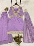 FANCY GEORGETTE CODING WITH REAL MIRROR EMBROIDERY WORK TOP TUBE BLOUSE WITH PALAZZO WITH DUPATTA PARTY WEAR WHOLESALE PRICE ETHNIC GARMENT (3)