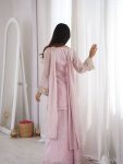 FANCY GEORGETTE CODING WITH REAL MIRROR EMBROIDERY WORK TOP TUBE BLOUSE WITH PALAZZO WITH DUPATTA PARTY WEAR WHOLESALE PRICE ETHNIC GARMENT (3)