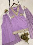 FANCY GEORGETTE CODING WITH REAL MIRROR EMBROIDERY WORK TOP TUBE BLOUSE WITH PALAZZO WITH DUPATTA PARTY WEAR WHOLESALE PRICE ETHNIC GARMENT (3)