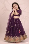 FANCY GEORGETTE EMBROIDERY & CODING WORK KID’S LEHENGA CHOLI WITH DUPATTA FESTIVE WEAR WHOLESALE PRICE ETHNIC GARMENT (8)