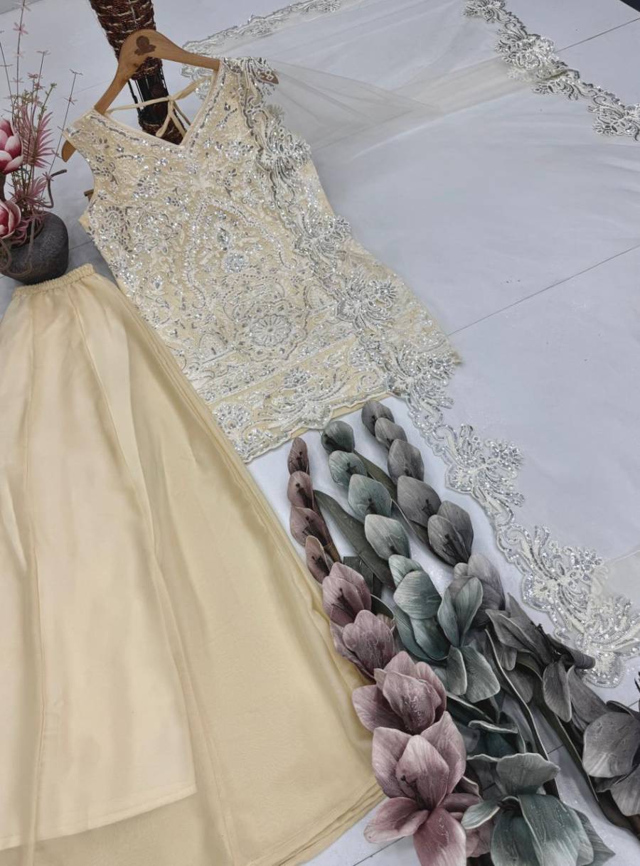 FANCY GEORGETTE EMBROIDERY SEQUENCE PEARL HAND WORK TOP PALAZZO WITH DUPATTA FESTIVE WEAR WHOLESALE PRICE ETHNIC GARMENT (10)