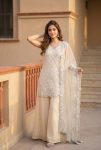 FANCY GEORGETTE EMBROIDERY SEQUENCE PEARL HAND WORK TOP PALAZZO WITH DUPATTA FESTIVE WEAR WHOLESALE PRICE ETHNIC GARMENT (6)