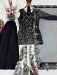 FANCY GEORGETTE EMBROIDERY SEQUENCE PEARL HAND WORK TOP PALAZZO WITH DUPATTA WEDDING WEAR WHOLESALE PRICE ETHNIC GARMENT (5)