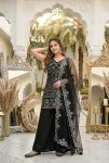 FANCY GEORGETTE EMBROIDERY SEQUENCE PEARL HAND WORK TOP PALAZZO WITH DUPATTA WEDDING WEAR WHOLESALE PRICE ETHNIC GARMENT (5)