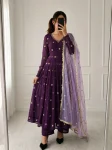 FANCY GEORGETTE EMBROIDERY WORK TOP BOTTOM WITH DUPATTA FESTIVE WEAR WHOLESALE PRICE ETHNIC GARMENT (4)