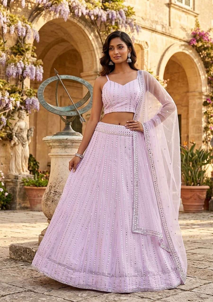 FANCY GEORGETTE SEQUENCE & ZARI WORK LEHENGA CHOLI WITH DUPATTA PARTY WEAR WHOLESALE PRICE ETHNIC GARMENT (2)
