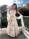 FANCY GEORGETTE THREAD WITH SEQUENCE WORK GOWN BOTTOM WITH DUPATTA MULTI WITH WHITE