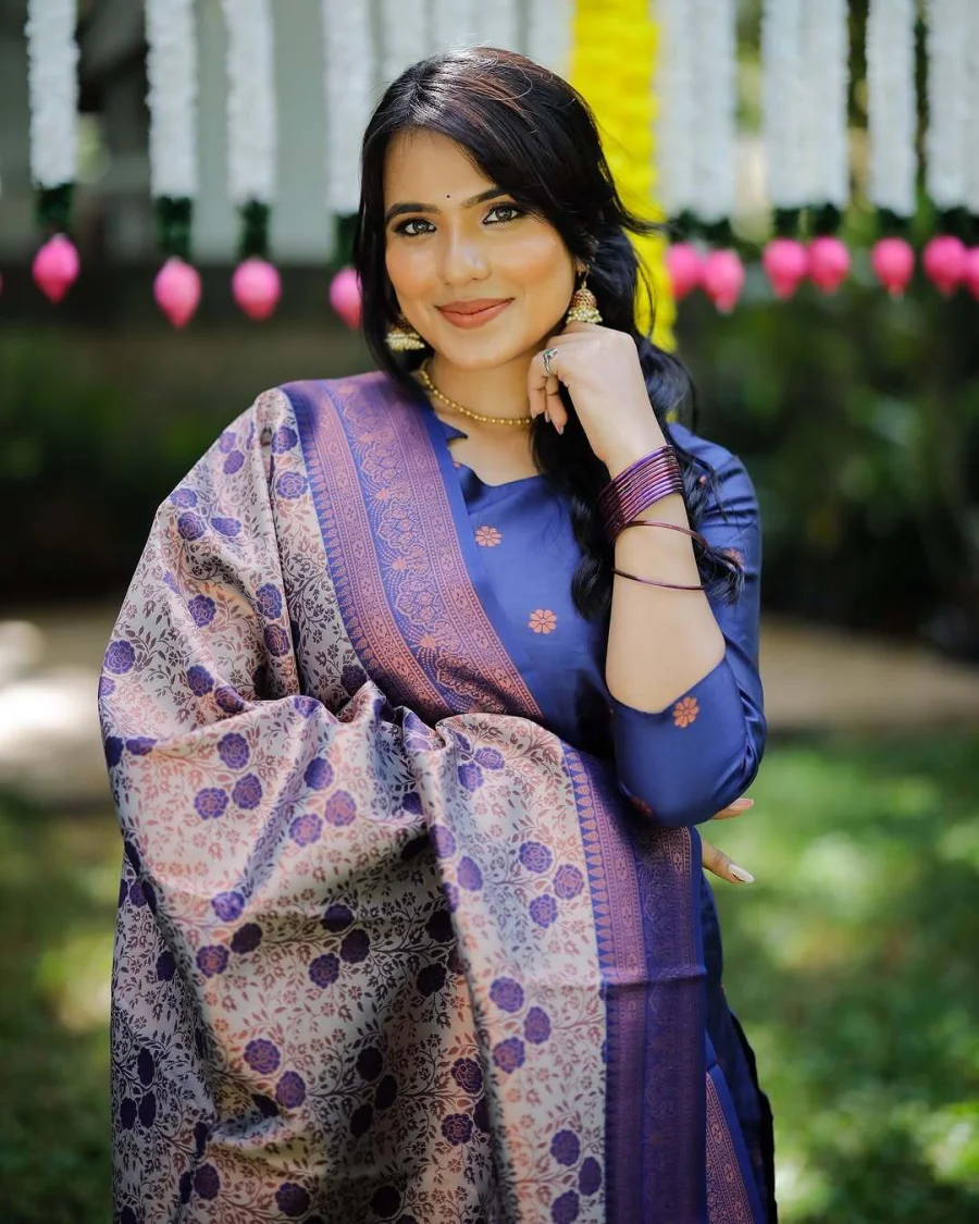 FANCY JACQUARD WOVEN WORK TOP BOTTOM WITH DUPATTA FESTIVE WEAR WHOLESALE PRICE ETHNIC GARMENT (2)