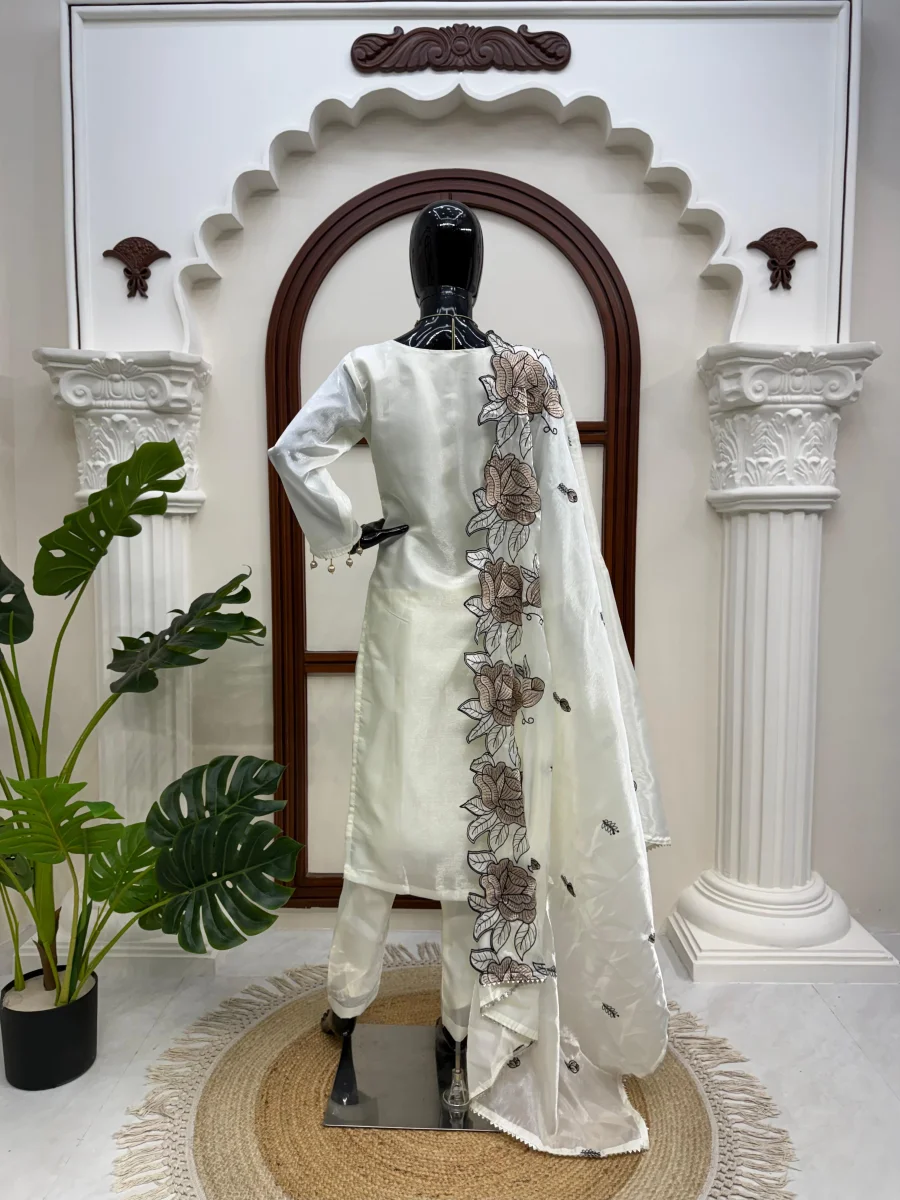FANCY JMC SILK THREAD WITH FANCY LACE WORK TOP BOTTOM WITH DUPATTA FESTIVE WEAR WHOLESALE PRICE ETHNIC GARMENT (4)