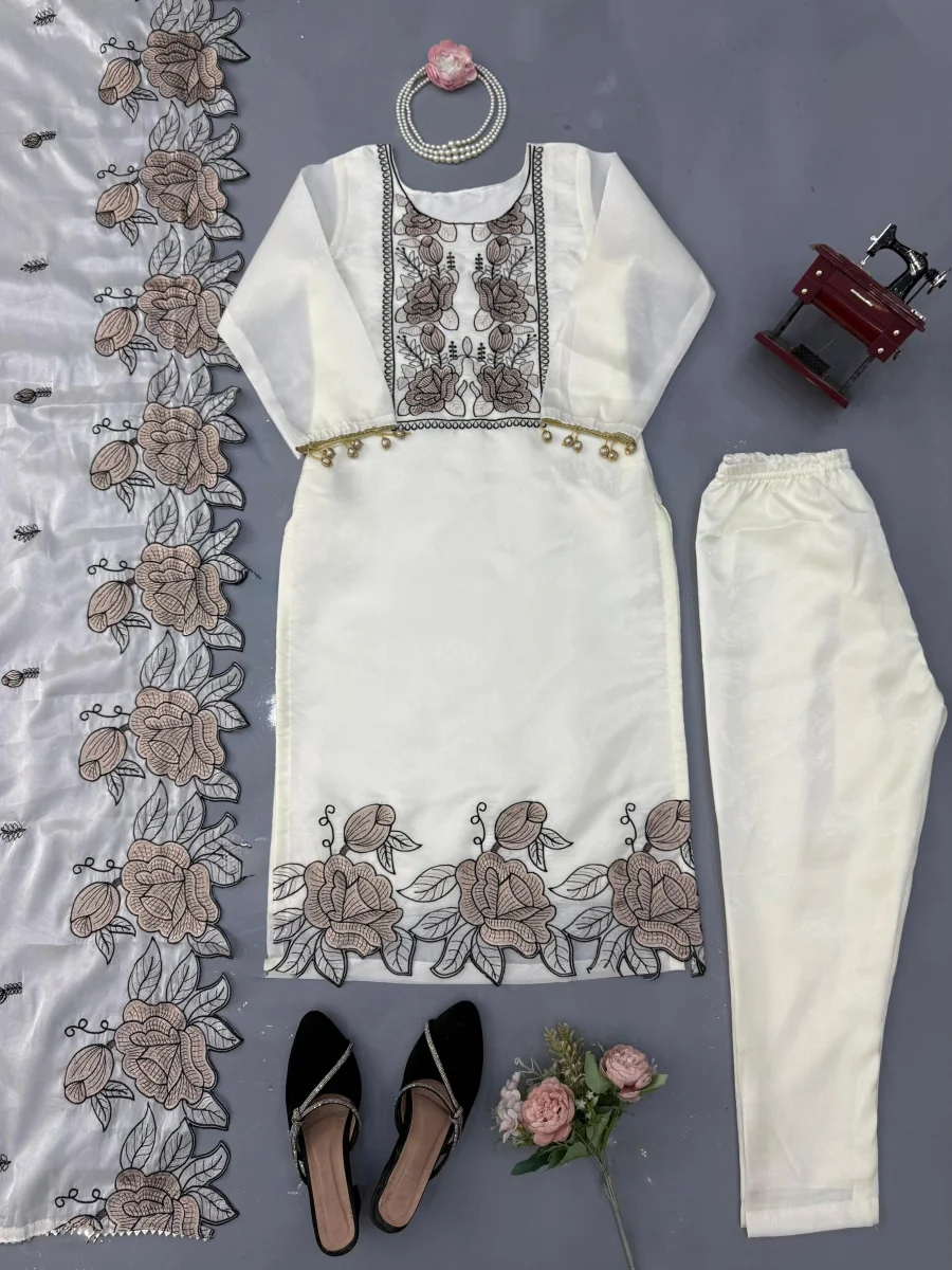 FANCY JMC SILK THREAD WITH FANCY LACE WORK TOP BOTTOM WITH DUPATTA FESTIVE WEAR WHOLESALE PRICE ETHNIC GARMENT (7)