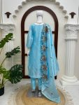 FANCY JMC SILK THREAD WITH FANCY LACE WORK TOP BOTTOM WITH DUPATTA FESTVE WEAR WHOLESALE PRICE ETHNIC GARMENT (10)